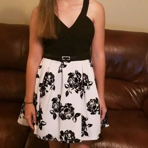 Black and white formal dress